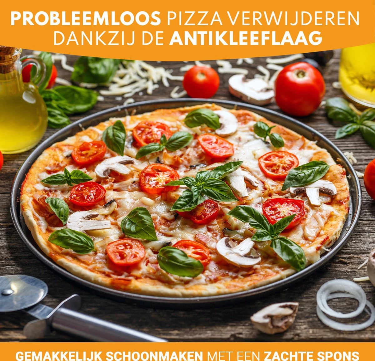 Plaque à Pizza Groots - 2 Pièces - Moule à Pizza - Plaque à Pizza - Moule à Pizza - Revêtement Antiadhésif - Zwart – Image 4