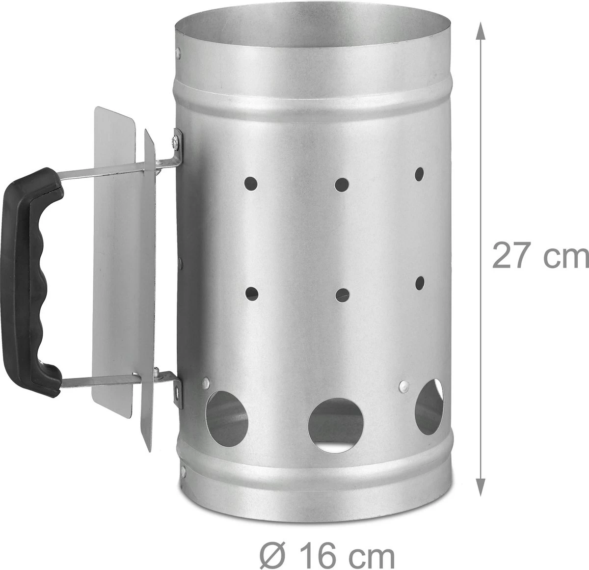 Relaxdays Briquette Starter - BBQ Starter - Charbon De Bois Starter - Barbecue Starter - Silver – Image 4