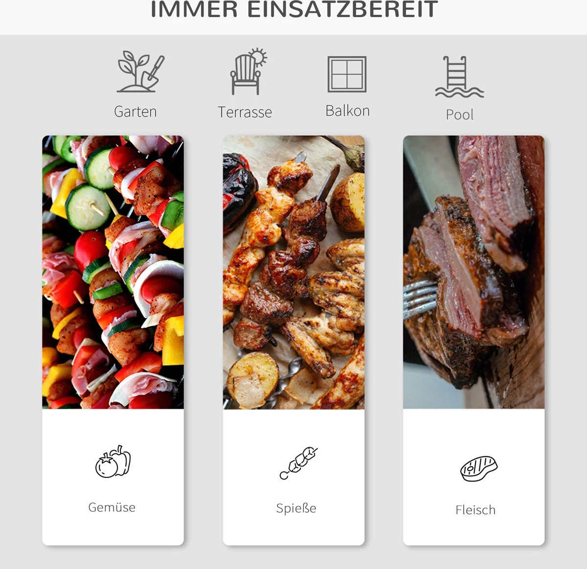 Barbecue à Charbon Outsunny Sur Roulettes Barbecue Chariot Boule Barbecue Grill Avec Couvercle BBQ Métal Rouge 01-0569 – Image 5