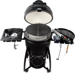 IQ Grills Kamado Classic 21 Pouces Complete Pirate Black - Barbecue - Fumoir - Charbon De Bois De Bois - Surface De Cuisson 46 Cm