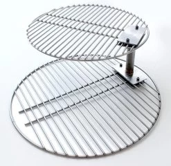 Grille Double Smokeware - Acier Inoxydable - Éleveur De Gril - Grille De Gril - Grille De Barbecue - Convient Pour Bigg Green Egg Large