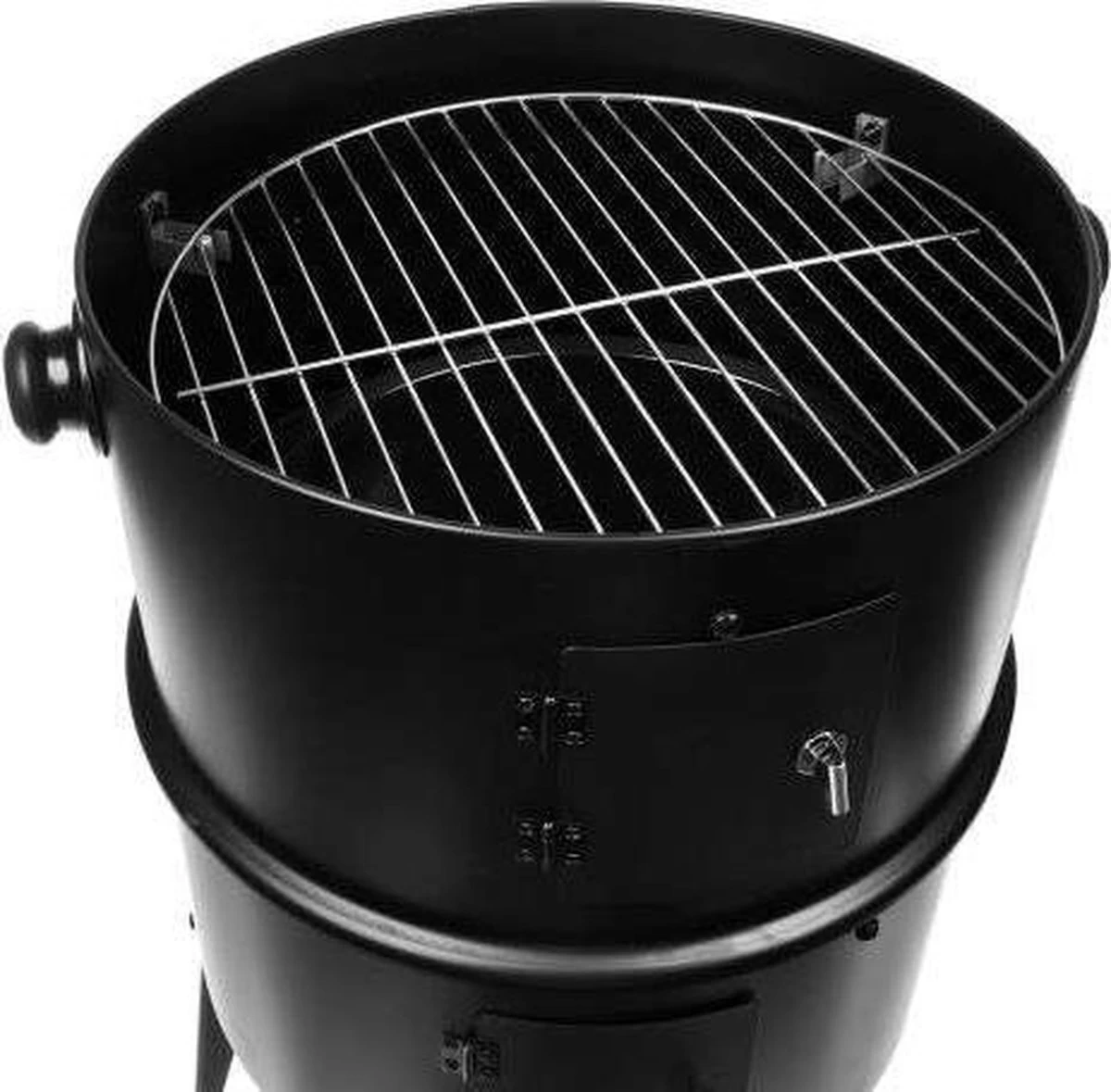 Barbecue Fumeur - BBQ Charbon De Bois - Fumeur Barbecue - Fumeur Barbecue - Fumeur - Four à Grill - Fumeur à Grill - Barbecue De Jardin 3en1 - Fumeur Barbecue - Fumeur Barbecook XL - Couvercle Avec Thermomètre - Zwart - 45x80cm – Image 3