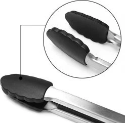 Pince En Silicone Pour Barbecue - Pince De Cuisine - Pince à Servir - Pince à Salade - Pince à Barbecue - Noir 35cm - Pince à Barbecue - Pince à Viande