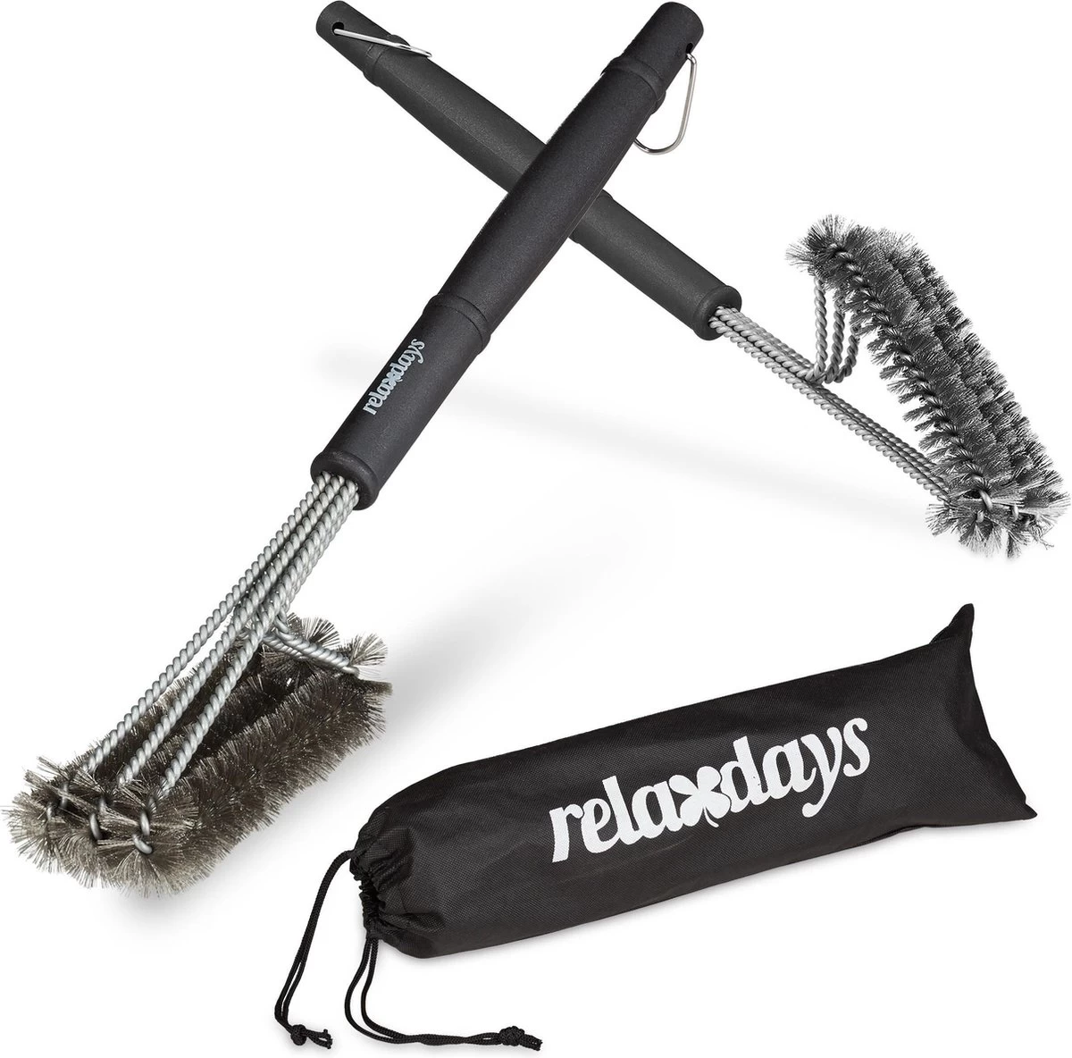 Relaxdays 2x Brosse De Barbecue En Acier Inoxydable - Brosse Métallique Brosse De Nettoyage De Barbecue Brosse Métallique