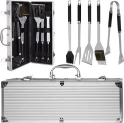 Kaminer - Set De Barbecue - Accessoires De Barbecue - Pinces à Barbecue - Outils De Barbecue - 5 Pièces Avec étui
