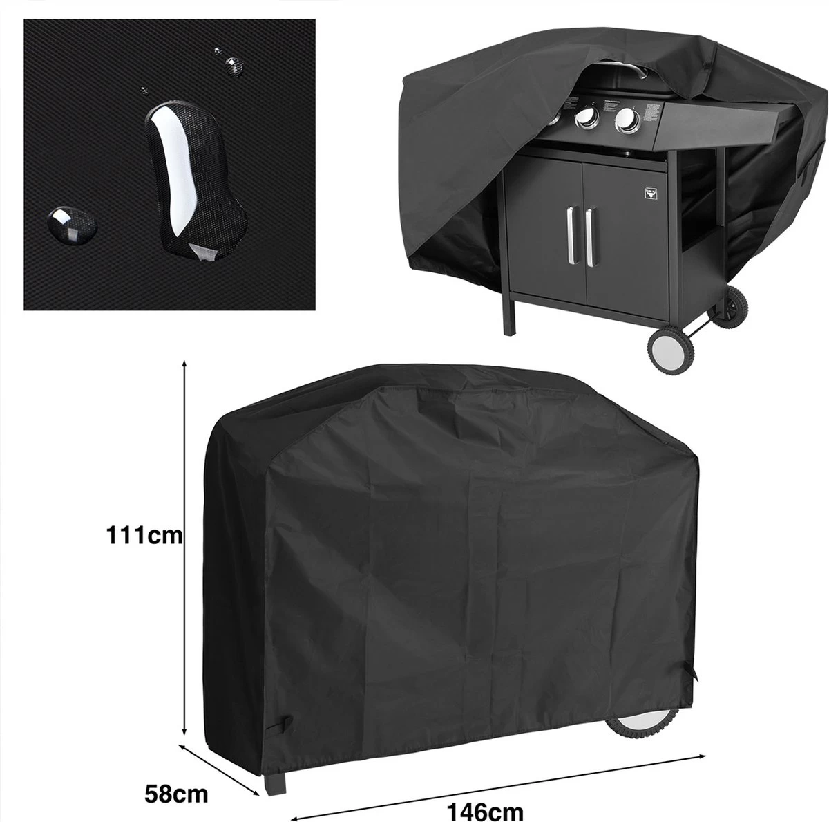 Deuba Bâche De Protection Housse Résistante Pour Barbecue à Gaz Grill 3 Tailles – Image 4