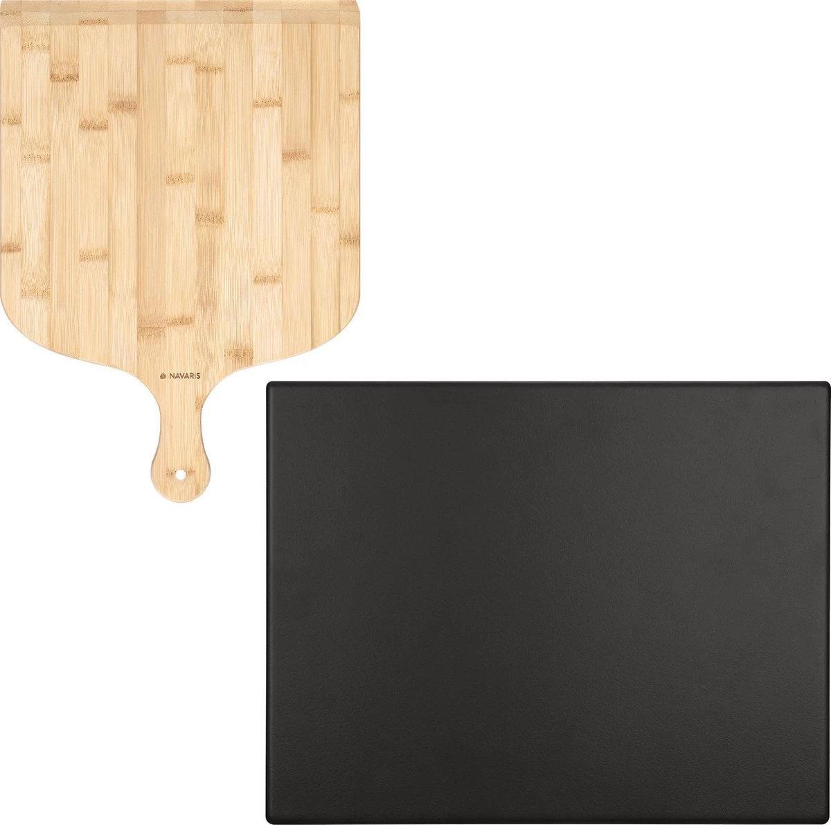 Navaris XL Pour Four, Grill Et Barbecue - Assiette à Pizza Rectangulaire 38 X 30 Cm - Set Comprenant Une Pelle à Pizza En Bambou - Céramique émaillée – Image 12