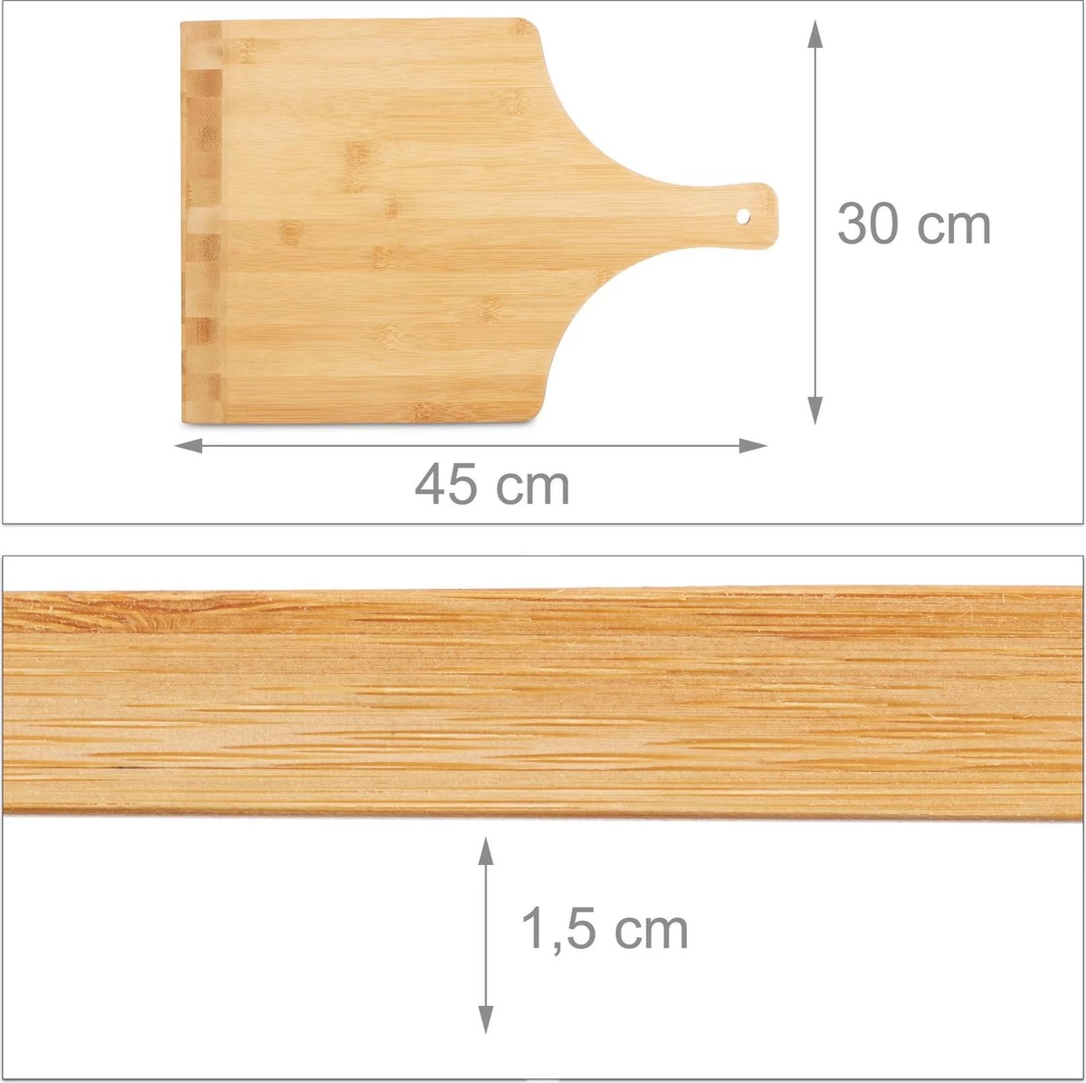 Pelle à Pizza Relaxdays 45 Cm Large - Bambou - Spatule à Pizza - Pelle à Pain - Planche De Bois – Image 3