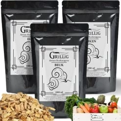 Artisan Fantasque - Ensemble De Copeaux De Fumée De 3 Essences De Bois - Bois De Fumée Pour Fumage à Chaud - Chêne - Hêtre - Aulne - 6 Litres