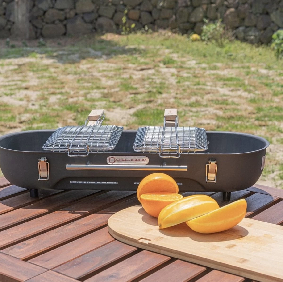 Barbecue Designnest Flip Grill BBQ Facile à Transporter Avec Grilles Rotatives Et Planche à Découper Intégrée – Image 8