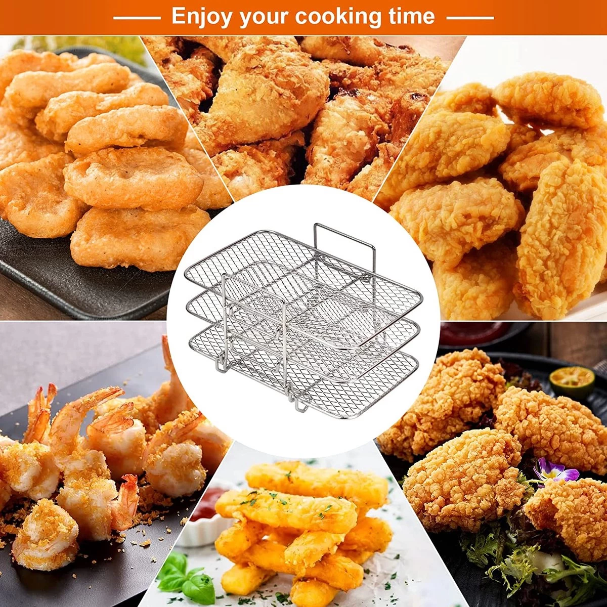 Support De Friteuse à Air Compatible Avec La Friteuse à Air Ninja Dual Air Accessoires De Vêtements Pour Bébé Air / Dual Zone / Rack – Image 3