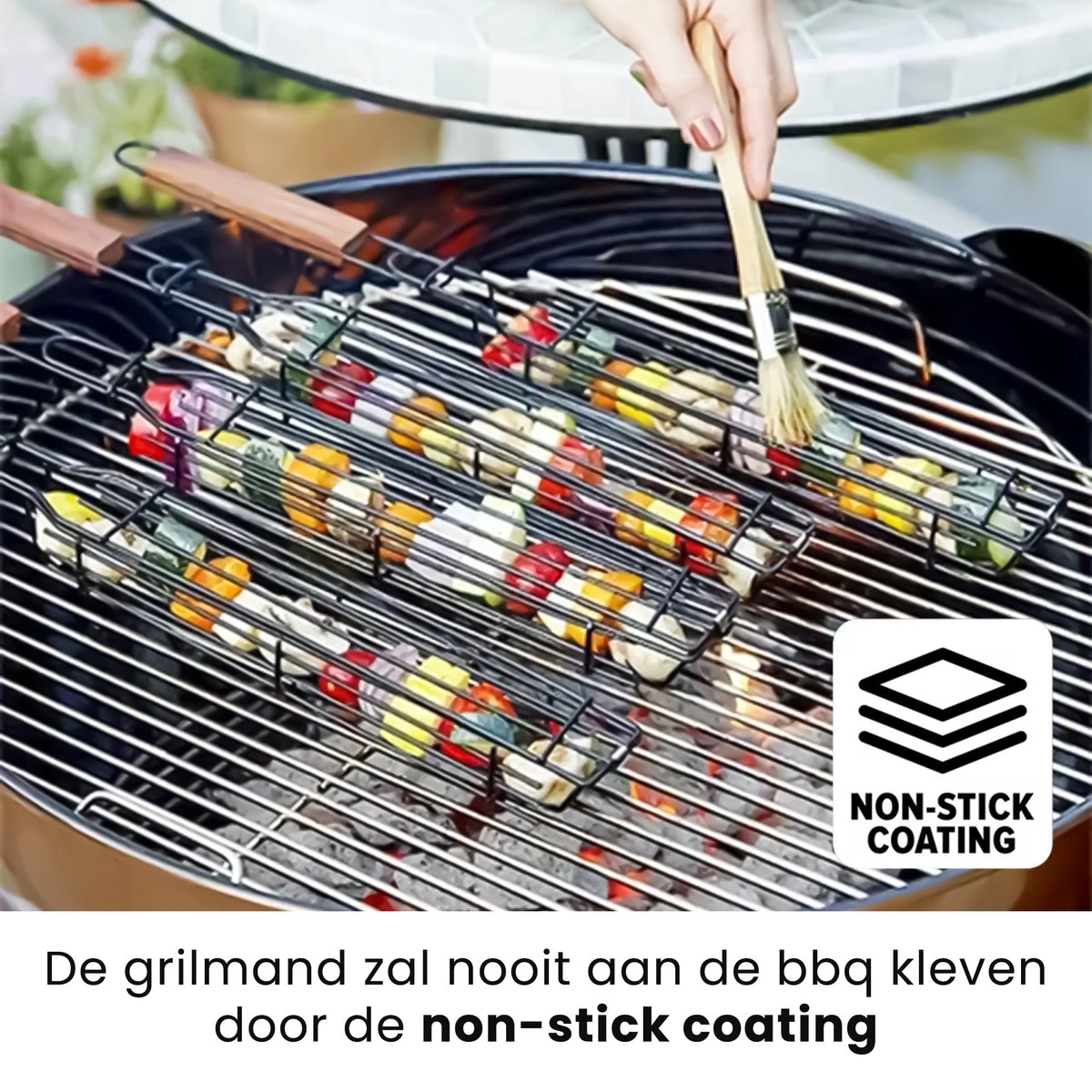 PROKING BBQ Grill Rack Clamp Basket - Accessoires Barbecue - Viande - Poisson - Vega - Set De 2 Pièces – Image 3