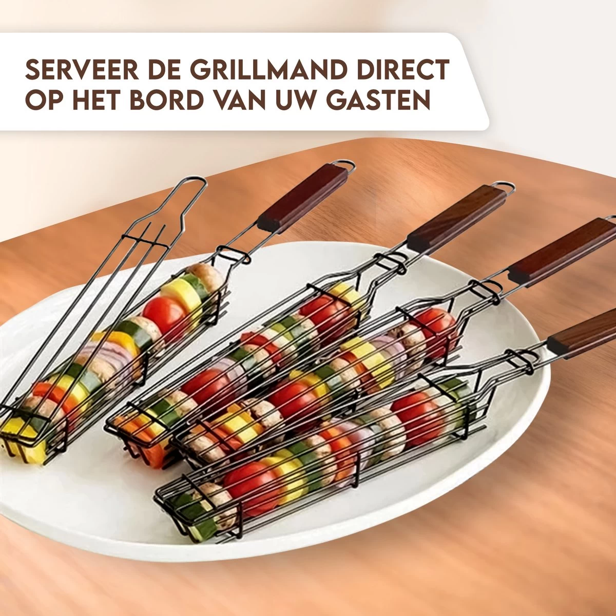 PROKING BBQ Grill Rack Clamp Basket - Accessoires Barbecue - Viande - Poisson - Vega - Set De 2 Pièces – Image 6