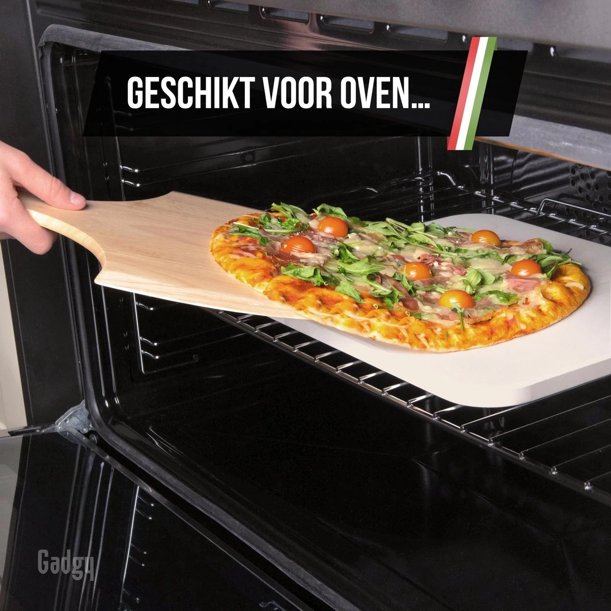 Pierre à Pizza Et Gadgy à Pizza Gadgy - Cordiérite Pour Base De Pizza Croustillante - Pierre à Pizza Pour BBQ, Four Ou Kamado - Spatule à Pizza En Bois - Ensemble Complet Pour Faire Des Pizzas – Image 3