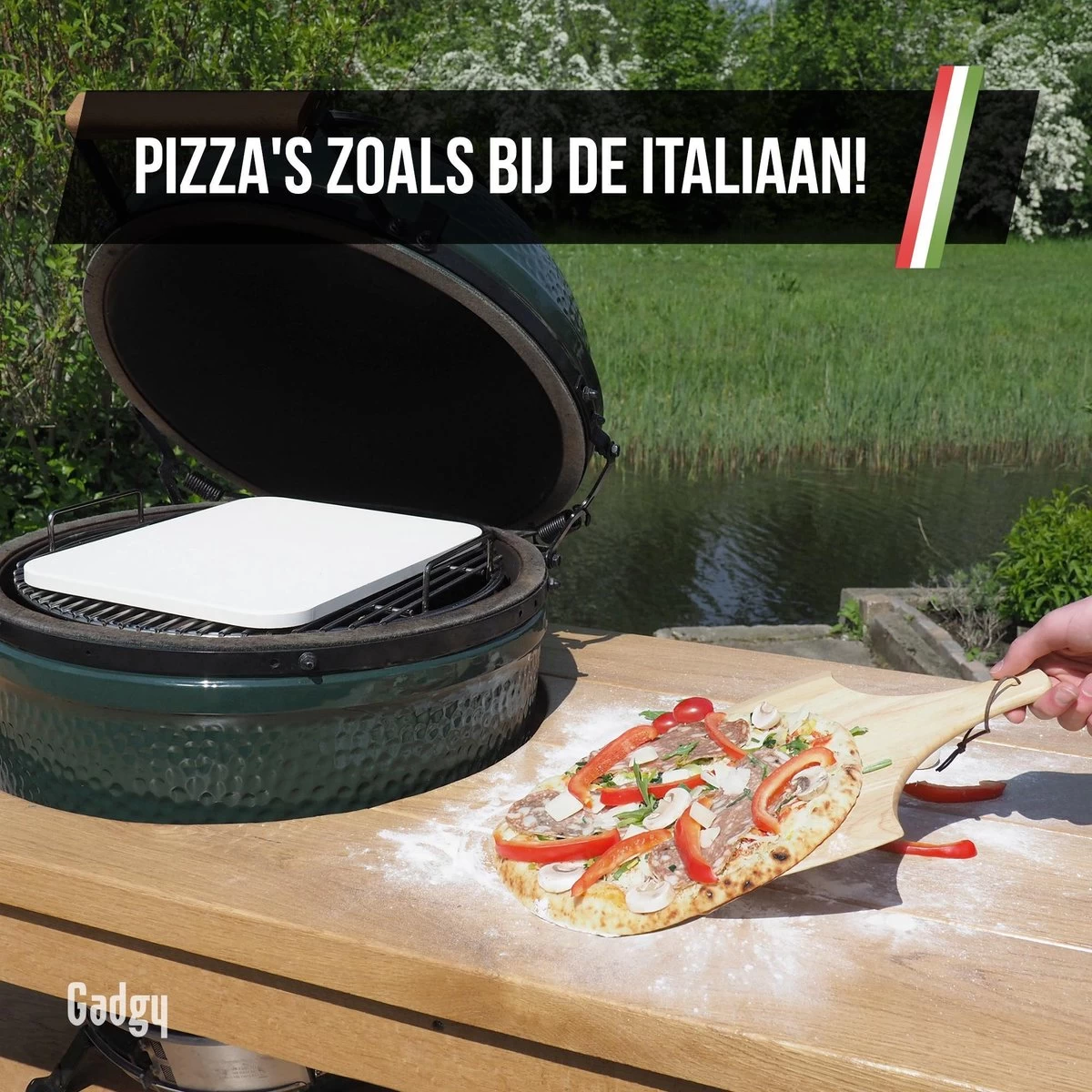 Pierre à Pizza Et Gadgy à Pizza Gadgy - Cordiérite Pour Base De Pizza Croustillante - Pierre à Pizza Pour BBQ, Four Ou Kamado - Spatule à Pizza En Bois - Ensemble Complet Pour Faire Des Pizzas – Image 6