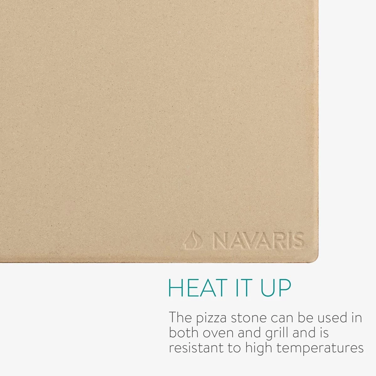 Navaris XL Pour Four, Grill Et Barbecue - Assiette à Pizza Rectangulaire 38 X 30 Cm - Set Comprenant Une Pelle à Pizza En Bambou - Céramique émaillée – Image 5