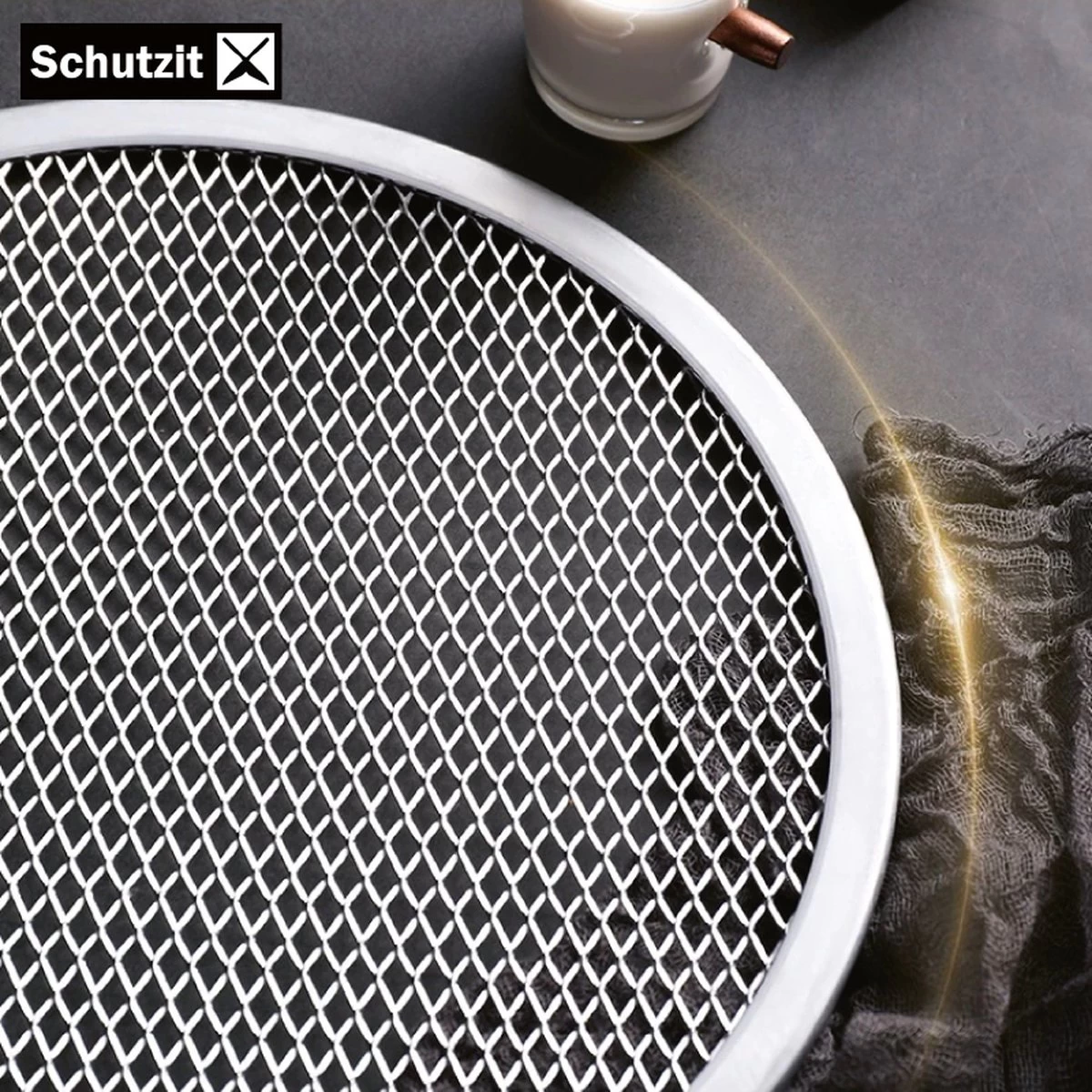 Schutzit - 2 Pièces Assiette à Pizza - 25,5 Cm - Plaque De Cuisson à Pizza - Plaque De Fond En Maille - Forme De Pizza - Plaque à Pizza BBQ – Image 3