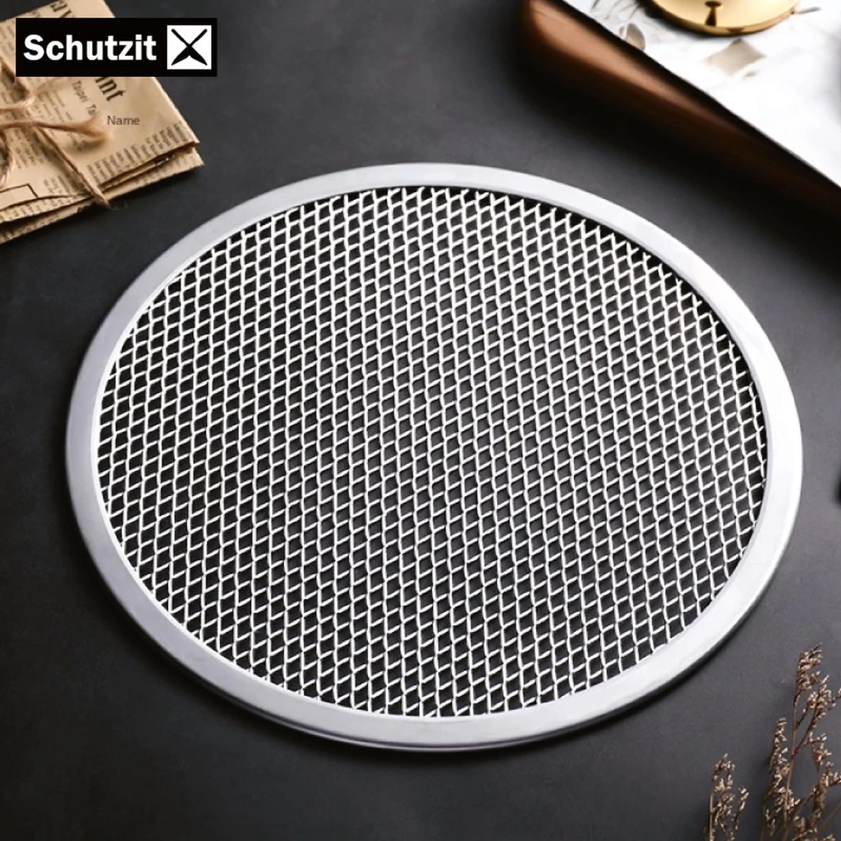 Schutzit - 2 Pièces Assiette à Pizza - 25,5 Cm - Plaque De Cuisson à Pizza - Plaque De Fond En Maille - Forme De Pizza - Plaque à Pizza BBQ – Image 9