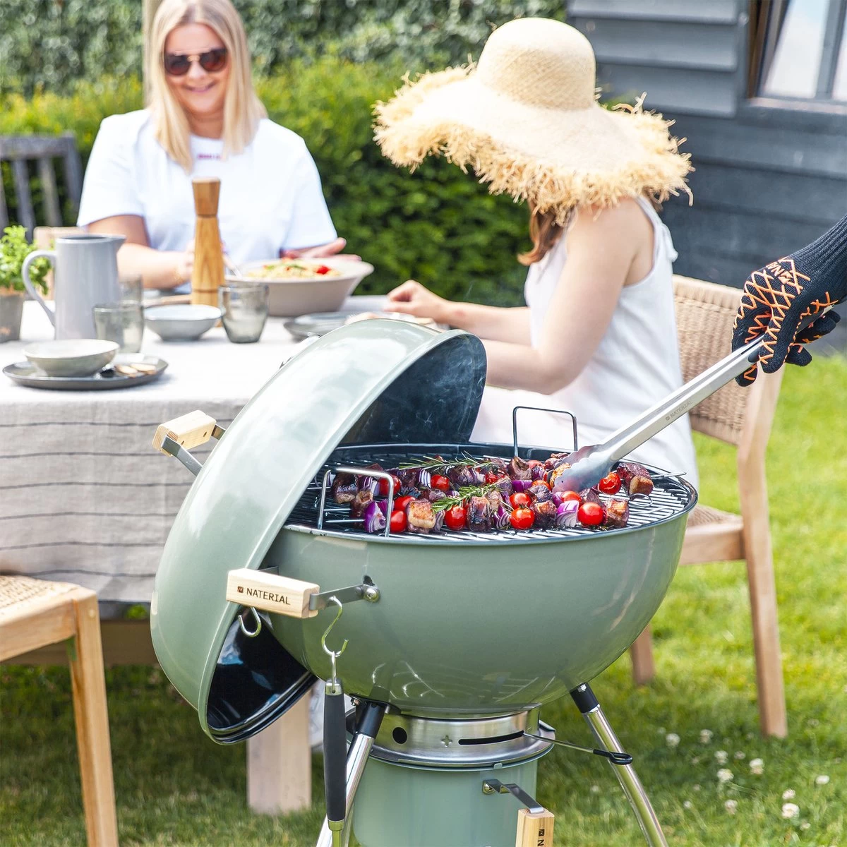 NATERIAL - Barbecue à Charbon PHOENIX BETA II - 8 Personnes - Ø 57 Cm - H. 108 Cm - Acier émaillé - Vert - Kogelbarbecue – Image 8