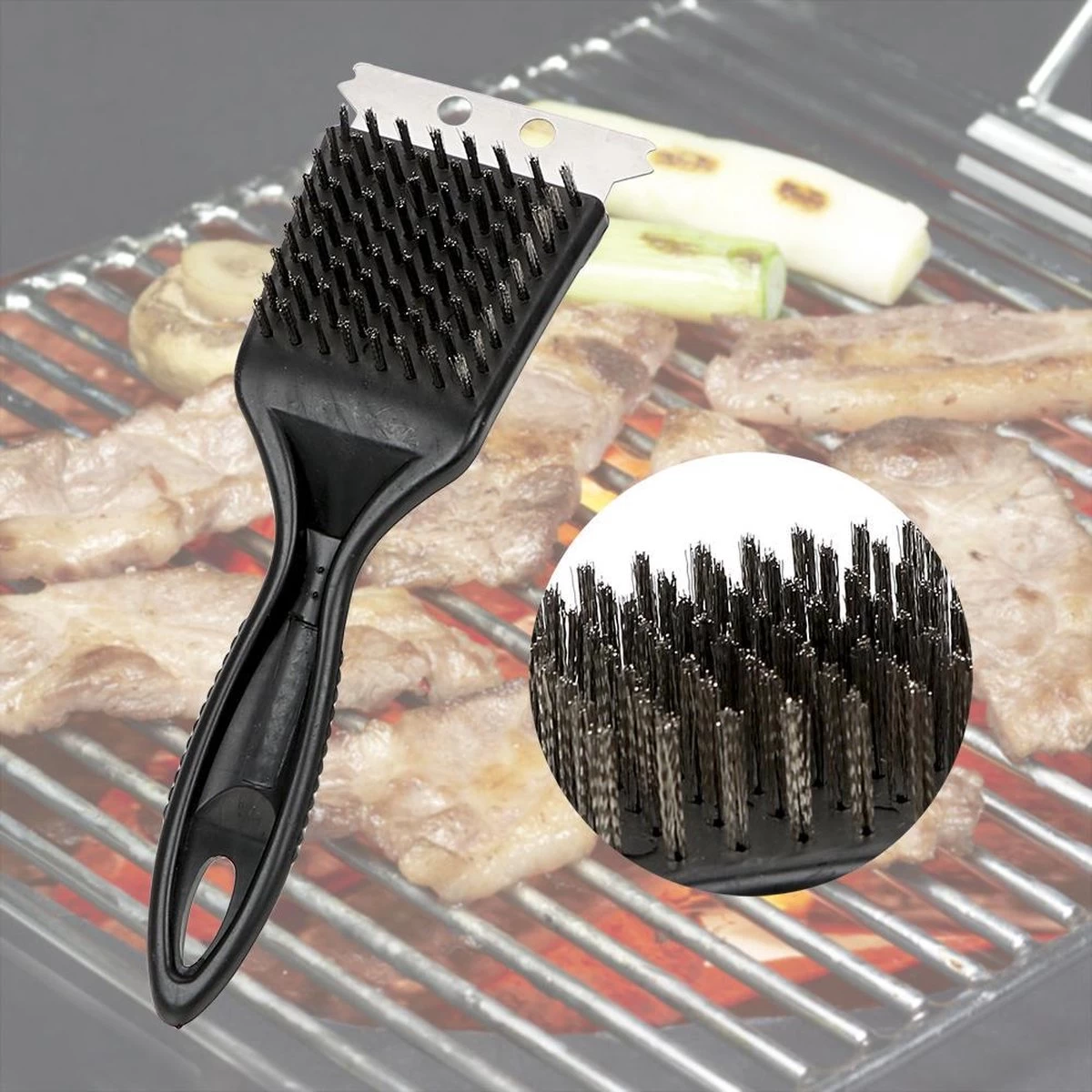 BBQ Clean - Brosse Pour Barbecue - Brosse De Nettoyage - Brosse Et Grattoir Pour BBQ – Image 2
