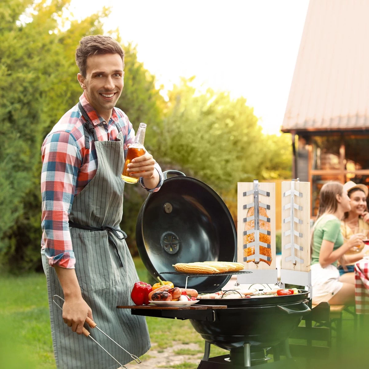 Relaxdays Smoker Board Bbq Saumon - Lot De 2 - Bbq Board - Bois De Cèdre - Réglable - XXL – Image 6