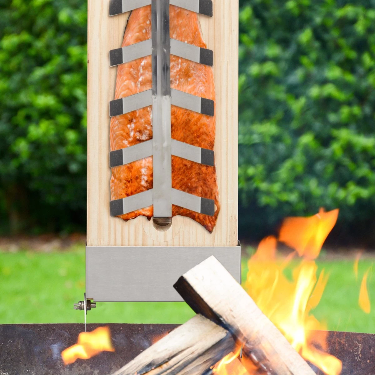 Relaxdays Smoker Board Bbq Saumon - Lot De 2 - Bbq Board - Bois De Cèdre - Réglable - XXL – Image 8