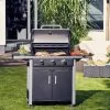 Barbecue à Gaz Enders Chicago 3 - Zwart - Surface De Cuisson 60x42 Cm - 28 KG - Grille De Cuisson En Acier émaillé - Bbq -