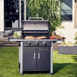 Barbecue à Gaz Enders Chicago 3 - Zwart - Surface De Cuisson 60x42 Cm - 28 KG - Grille De Cuisson En Acier émaillé - Bbq -