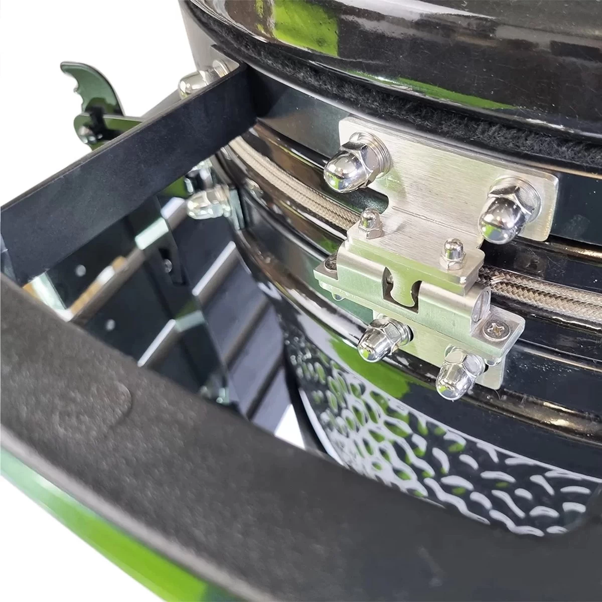 Obelix Kamado Large - 22 Pouces - Zwart - Avec Poseur De Plaque - Feutre En Fibre De Verre - Système D'ouverture / Fermeture - Precision Top-Vent – Image 8