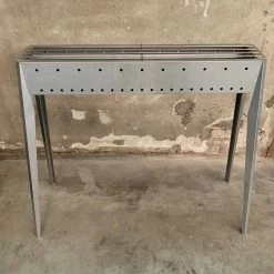 Spiedini Saté-bbq Sumatra 80 - Barbecue à Charbon Double Paroi Avec Grille Horizontale Pour Satay Ou Autres Brochettes - 80 Cm De Long, 11 Cm De Large, 83 Cm De Haut - Matière : Fer Aluminisé