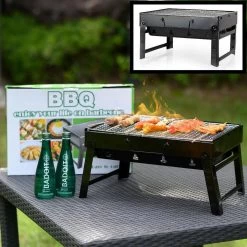 Portable Decopatent BBQ Au Charbon De Bois - Barbecue - Pliable - Barbecue Charbon De Bois - Table Grill - Camping - Plage - Festival - Parc
