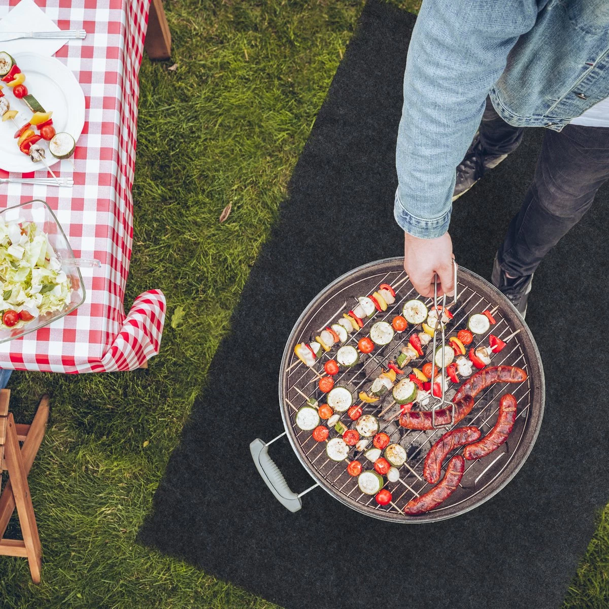 Tapis De Sol Pour Barbecue Relaxdays - Tapis De BBQ - 120 X 80 Cm - Tapis De Protection - Antidérapant - Anthracite – Image 4