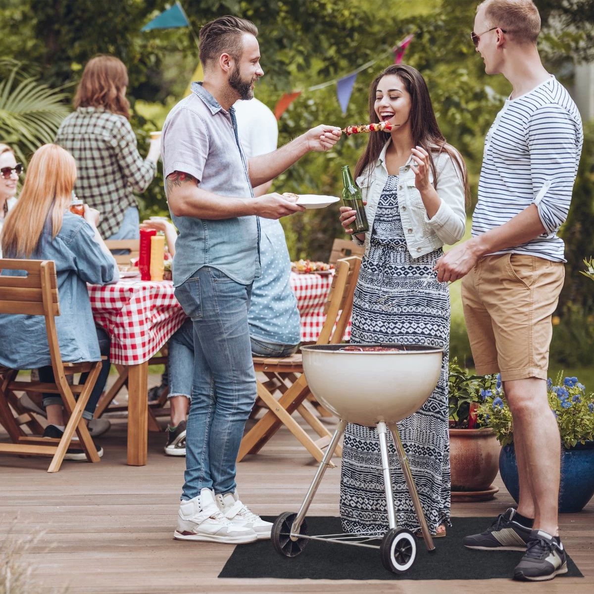 Tapis De Sol Pour Barbecue Relaxdays - Tapis De BBQ - 120 X 80 Cm - Tapis De Protection - Antidérapant - Anthracite – Image 6