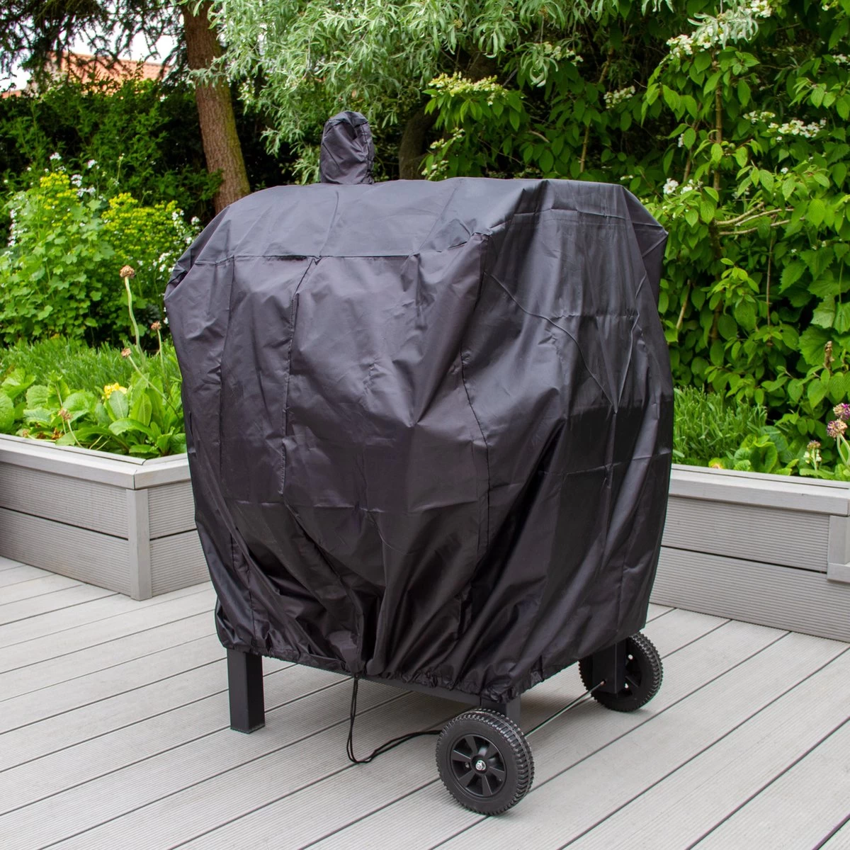 BBQ Grill XL Smoker Jardin - Barbecue à Charbon De Bois De Bois - Y Compris Housse De Pluie - Brosse Métallique - Espace De Rangement Rabattable – Image 12