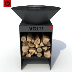 VOLT! Barbecue Dutch Fire Bowl - Brasero Avec Rangement Pour Bois Pour Extérieur - Cuisine D'extérieur - Plaque De Gril - Plancha Barbecue - Grille De Gril - Anneau De Gril