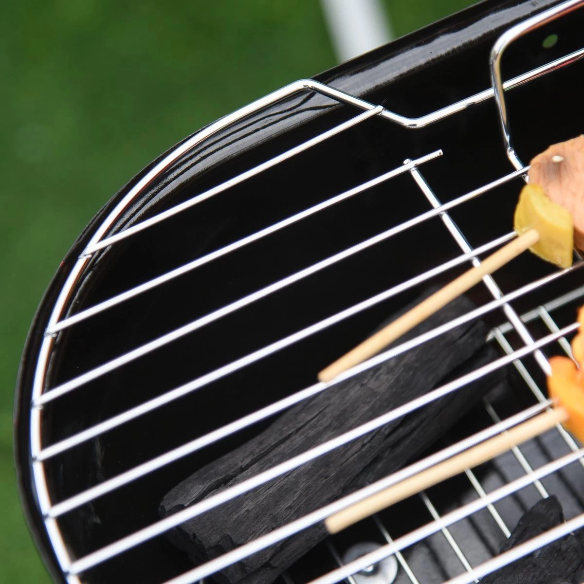 Barbecue à Charbon Outsunny Sur Roulettes Barbecue Chariot Boule Barbecue Grill Avec Couvercle BBQ Métal Rouge 01-0569 – Image 10