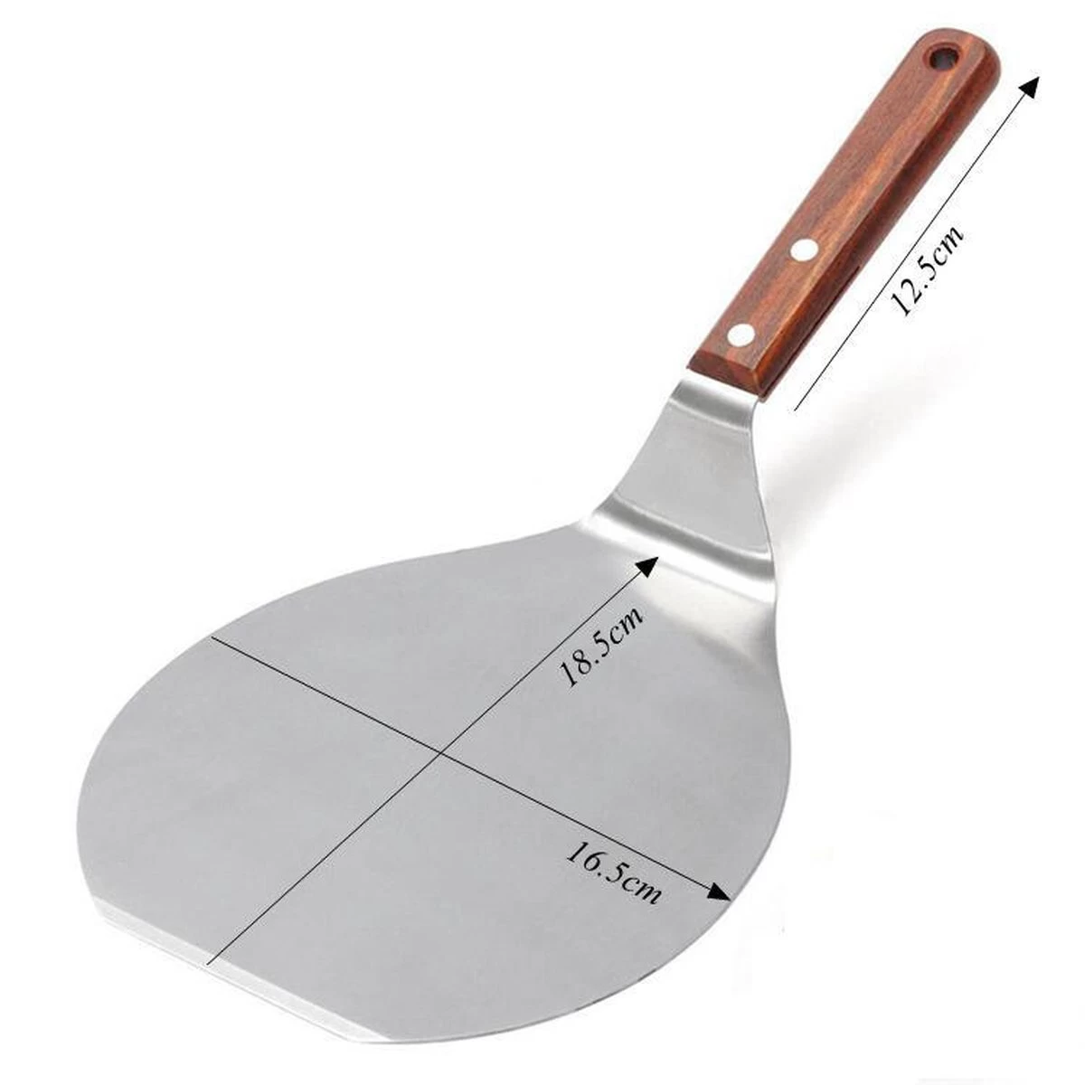ForeverKitchen Pelle à Pizza Pour Four - Acier Inoxydable Avec Manche En Bois - Pelle à Pizza Petite - 16 Cm – Image 3