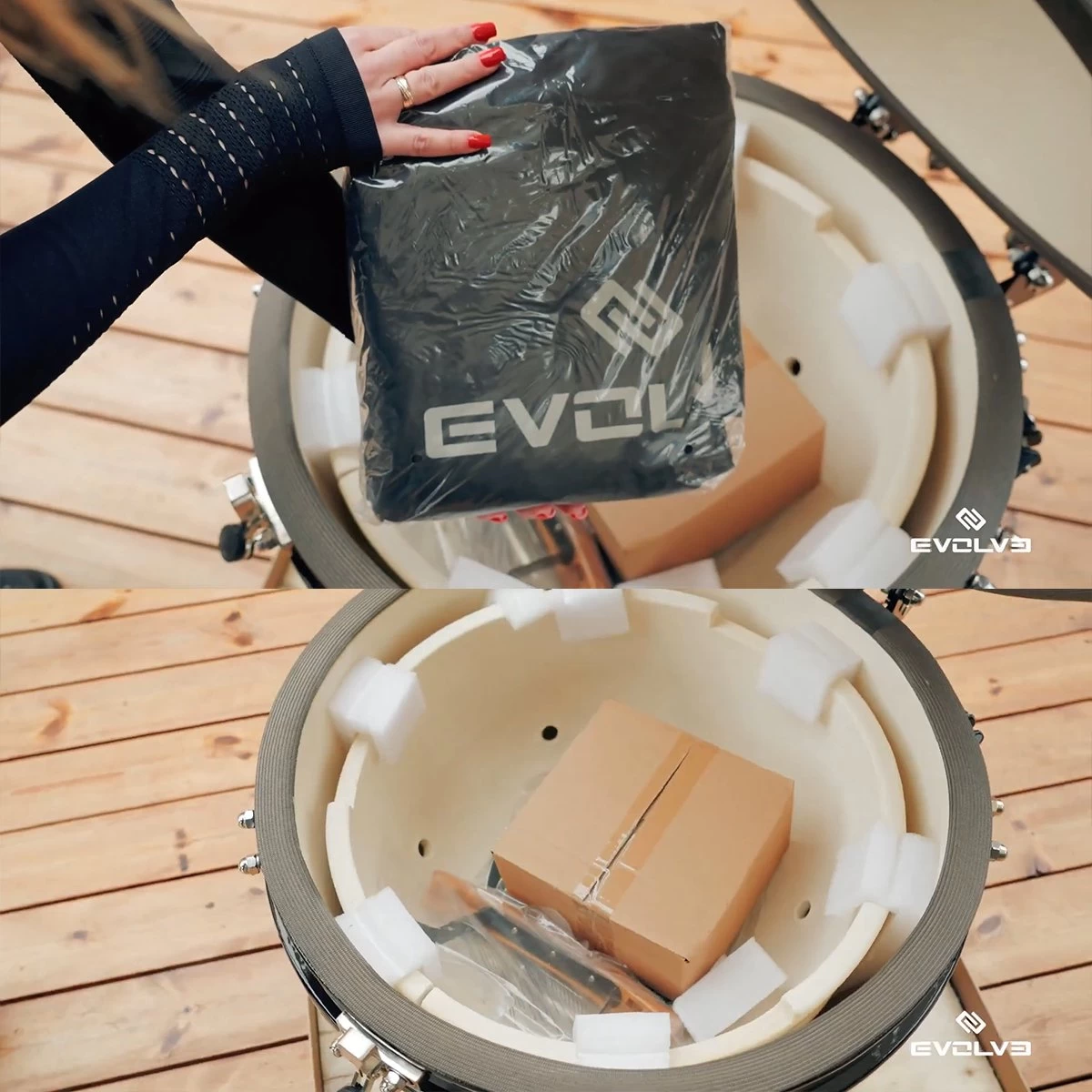 Evolve Advanced Solo - Barbecue Kamado 24" / 61 CM / XXL - Sans Base Ni Tables D'appoint - Accessoires Gratuits Inclus - Parois En Céramique - Forme D'oeuf - Chaleur Directe + Chaleur Indirecte - Ventilation Professionnelle - Thermomètre Intelligent – Image 8