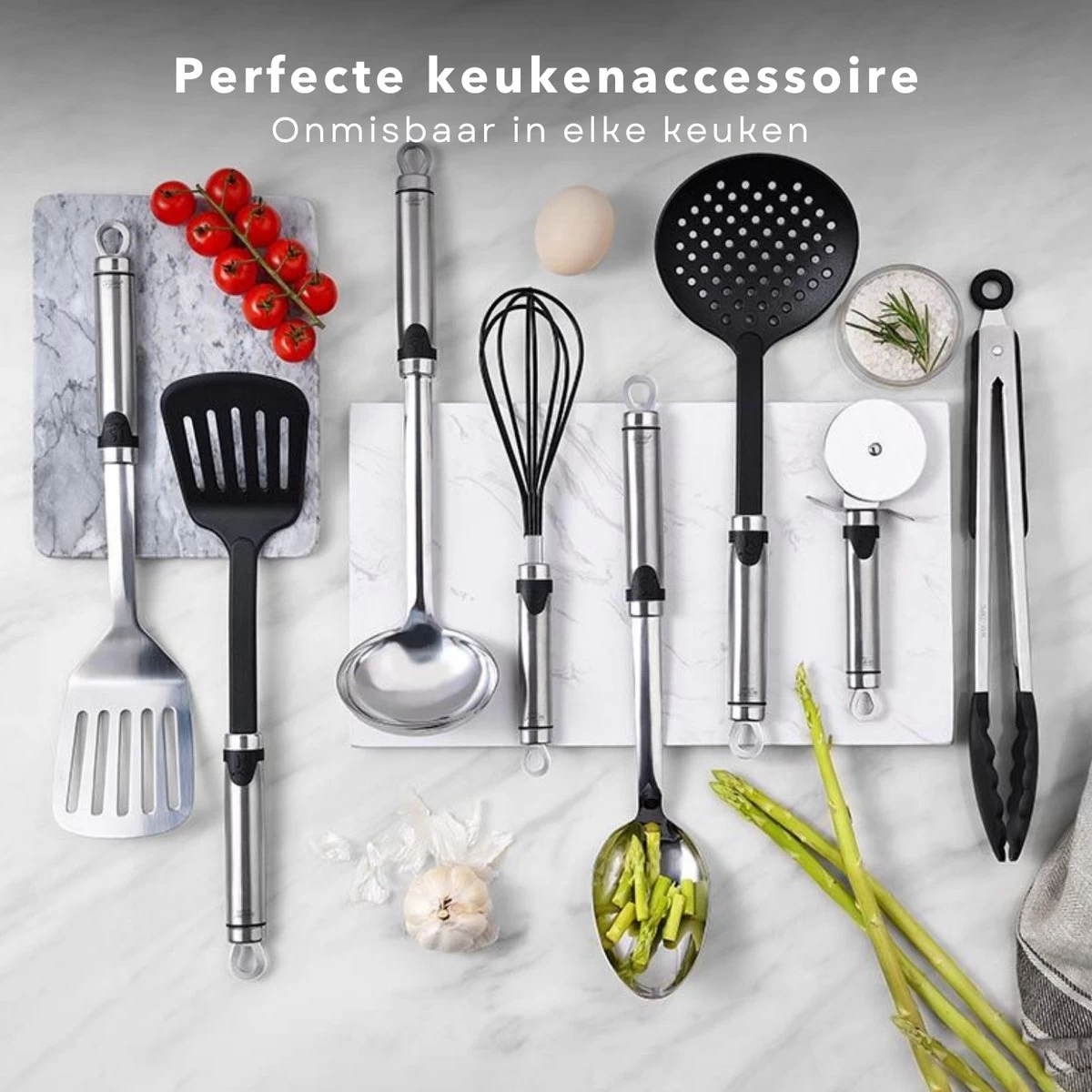 Pinces De Cuisine En Acier Inoxydable Cheqo® - Pinces à BBQ - Spatule - Pinces à Barbecue - Pinces à Viande - Pinces De Service - Pinces à Barbecue - 30cm – Image 3