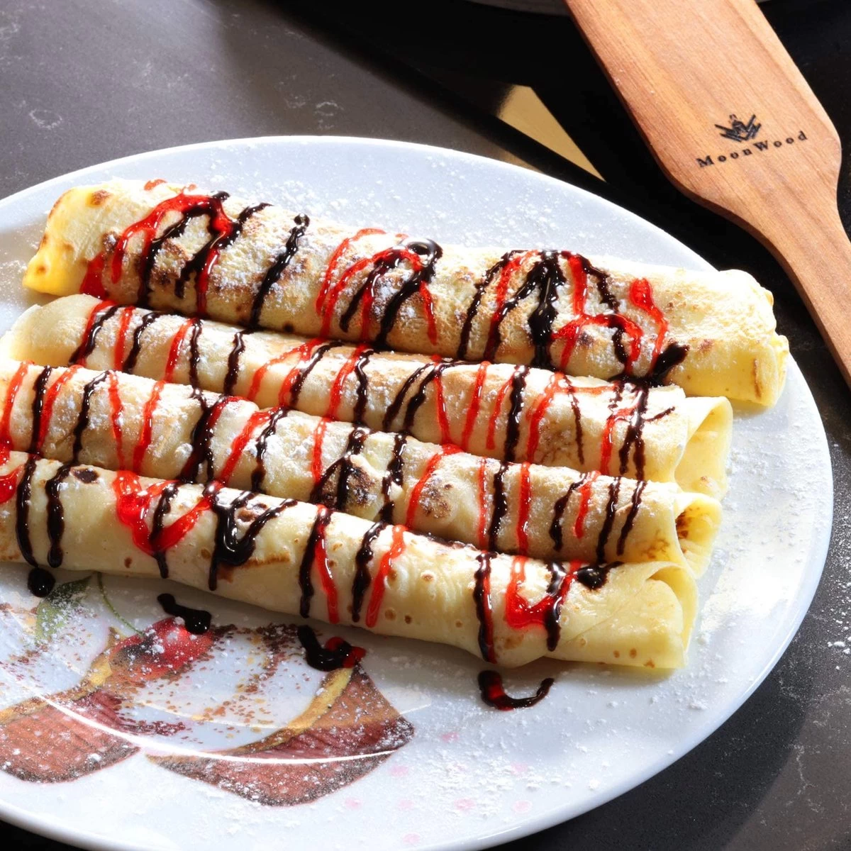 Crêpière - Spatule à Crêpes - 4 Pièces En Bois (18", 13", 9" Spatule Et Spatule En Bois De 30 Cm De Long) Tailles Pratiques Pour Tous Les Amateurs De Crêpes - Crêpière 100% Naturelle Et De Haute Qualité – Image 6