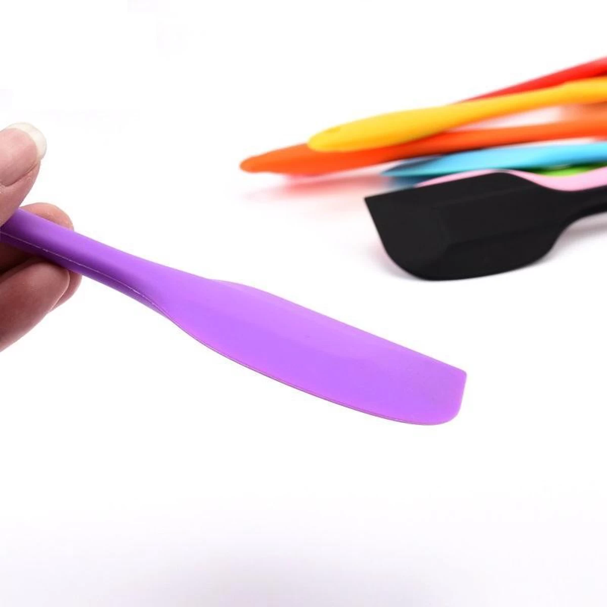 Spatule En Silicone - Spatule à Dessert - Grattoir à Pot - Orange - 21cm – Image 4