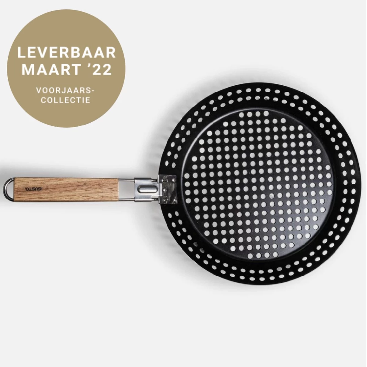 Gusta - Grillin&Chillin - Wok BBQ - Diamètre 30,5cm - Revêtement Antiadhésif - Manche Bois – Image 3