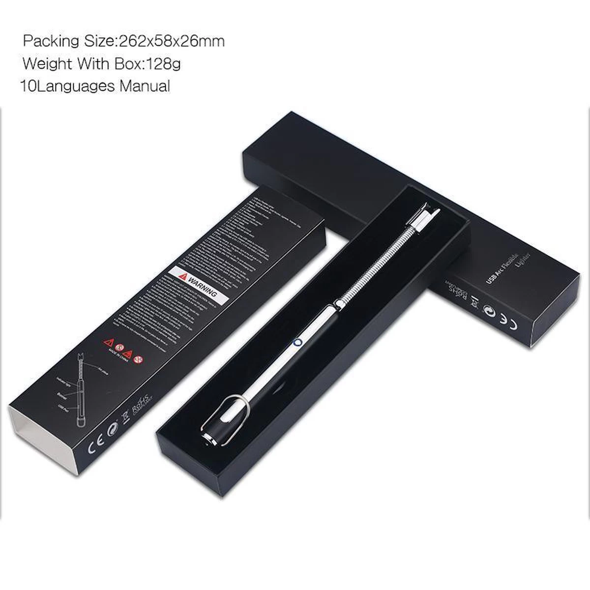 Briquet Rechargeable USB Flexible Pour Barbecue - Briquet électrique - Comprend Un Câble USB - Argent - SEC – Image 4