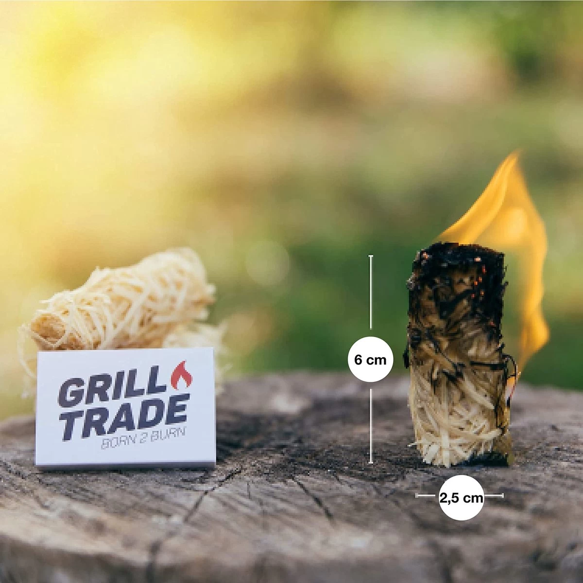 Grill Trade® Log Starter 50 STK - Naturel - Pour Cheminée, Poêle à Bois, Feu De Camp, BBQ - Convient Pour L'intérieur Et L'extérieur - Toutes Les Conditions Météorologiques – Image 3