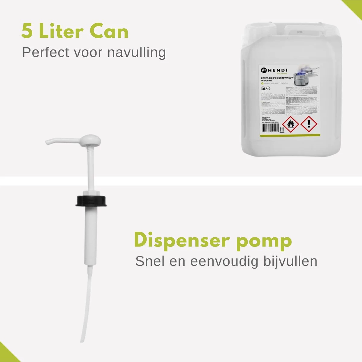 Hendi Burning Paste Pour Chafing Dish - Pompe Distributrice De Gel Brûlant Incluse - Can De 5 Litres – Image 2