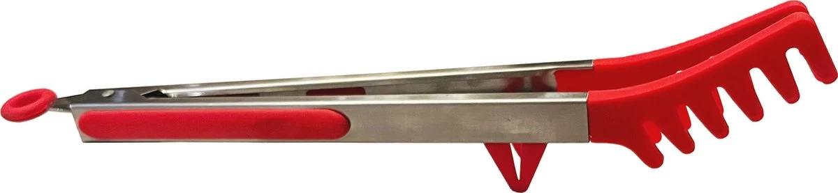 Vdrto - Pince à Viande - Pince De Service - Pince De Cuisine - Pince à Spaghetti - Pince à Pâtes - 30 CM - Inox & Siliconen - Rouge – Image 3