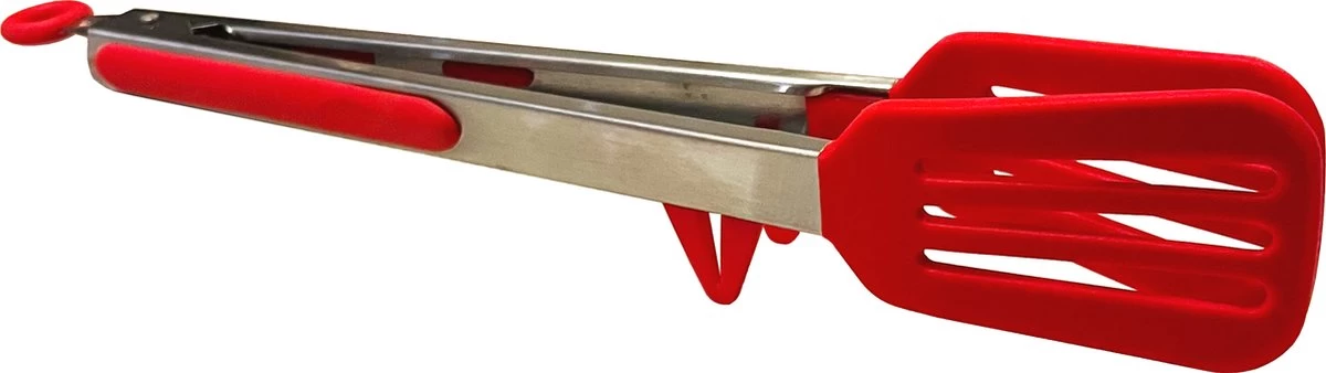 Vdrto - Pince à Viande - Pince De Service - Pince De Cuisine - Pince à Spaghetti - Pince à Pâtes - 30 CM - Inox & Siliconen - Rouge – Image 2