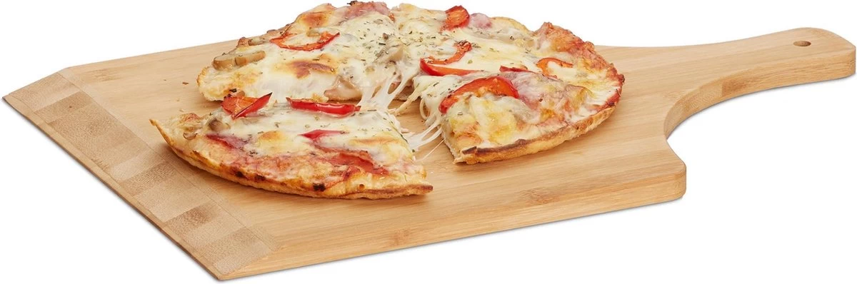 Pelle à Pizza Relaxdays 45 Cm Large - Bambou - Spatule à Pizza - Pelle à Pain - Planche De Bois