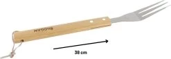 Fourchette BBQ Orange85 - Pics à Brochettes - Acier Inoxydable - Fourchette à Viande - 38CM - Bois - Accessoires De Vêtements Pour Bébé Barbecue