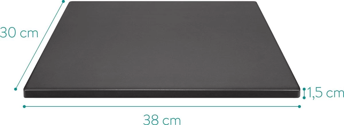 Navaris XL Pour Four Et Barbecue - Plaque à Pizza Rectangulaire 38 X 30 Cm - Pierre à Pain - Céramique émaillée - Zwart – Image 4